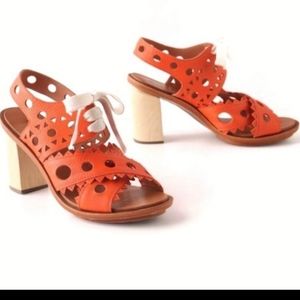 LEIFSDOTTIR RIIKA For Antropologie Womens sz 41/ 10 Cutout Orange  Boho